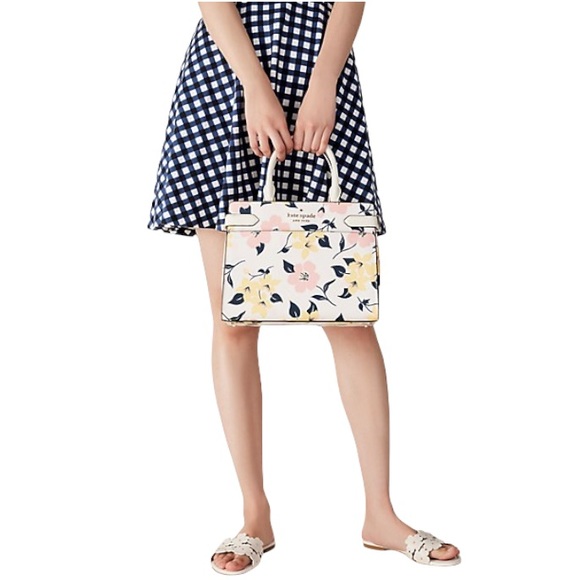 ♠️💐 kate spade Lily Blooms Printed Staci Floral Medium Satchel Bag, Cream - Picture 12 of 12